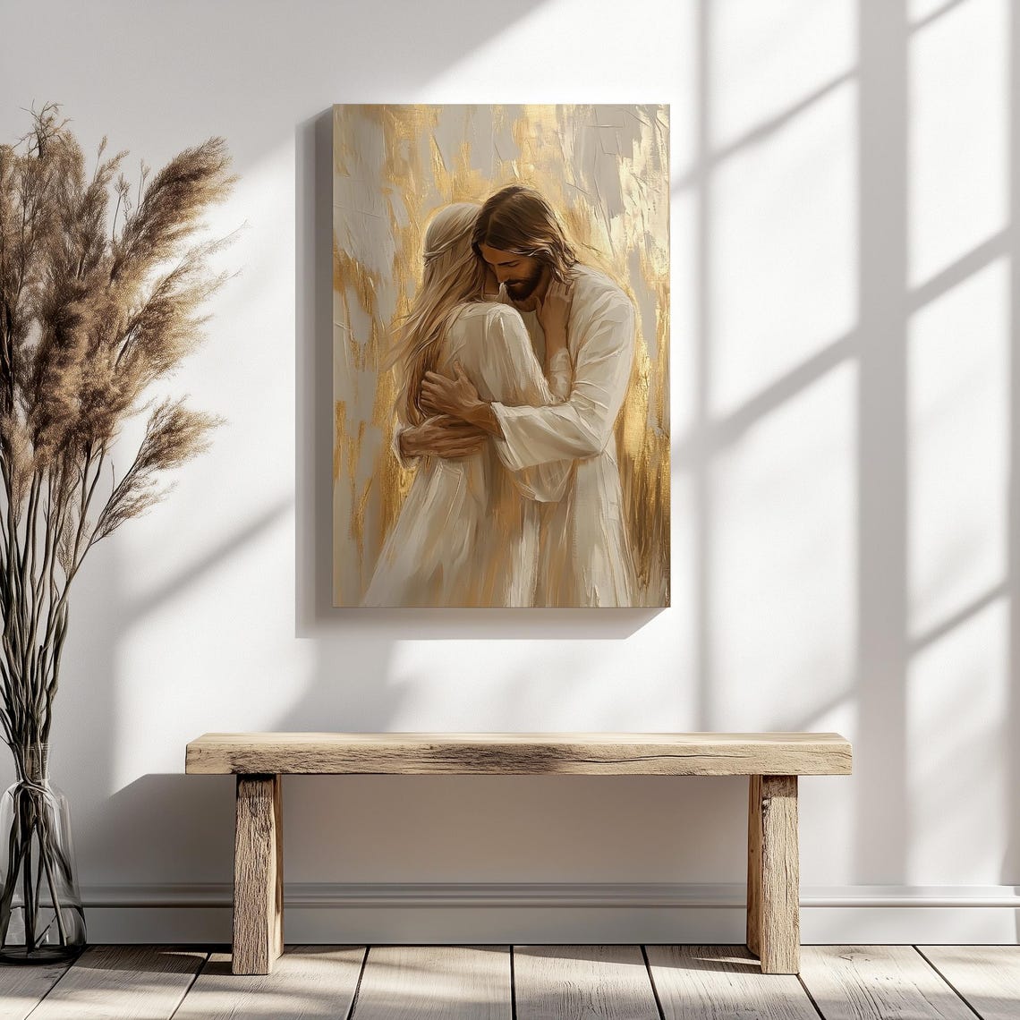 Healing Embrace Jesus Hugging Girl Jesus And Woman Art Modern Christian Art Bible Verse Wall Art Religious Art Print Jesus Painting - Image 4