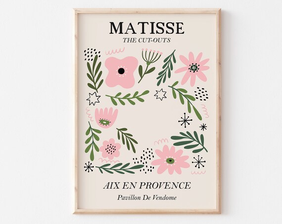 Henri Matisse The Cut-Outs Pink Floral Exhibition Botanical Print
