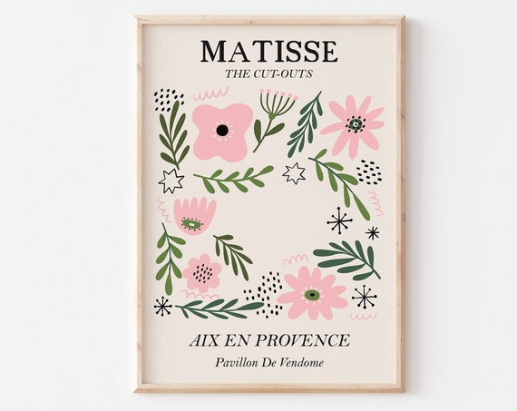 Pink Henri Matisse Flower Market Print Matisse Flower Poster Matisse Cut Out Matisse Print Matisse Plant Flower A2 A3 A4 A5