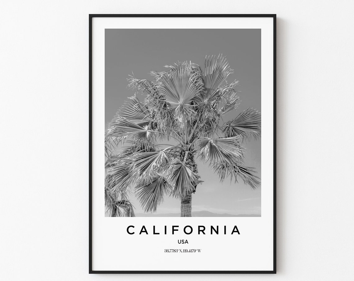California Travel Poster California Print California Photo Print Black And White Photography Monochrome Travel Photography America