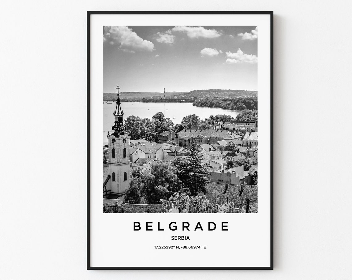 Belgrade Travel Poster Belgrade Print Belgrade Photo Print Black And White Photography Monochrome Travel Photography Europe Travel