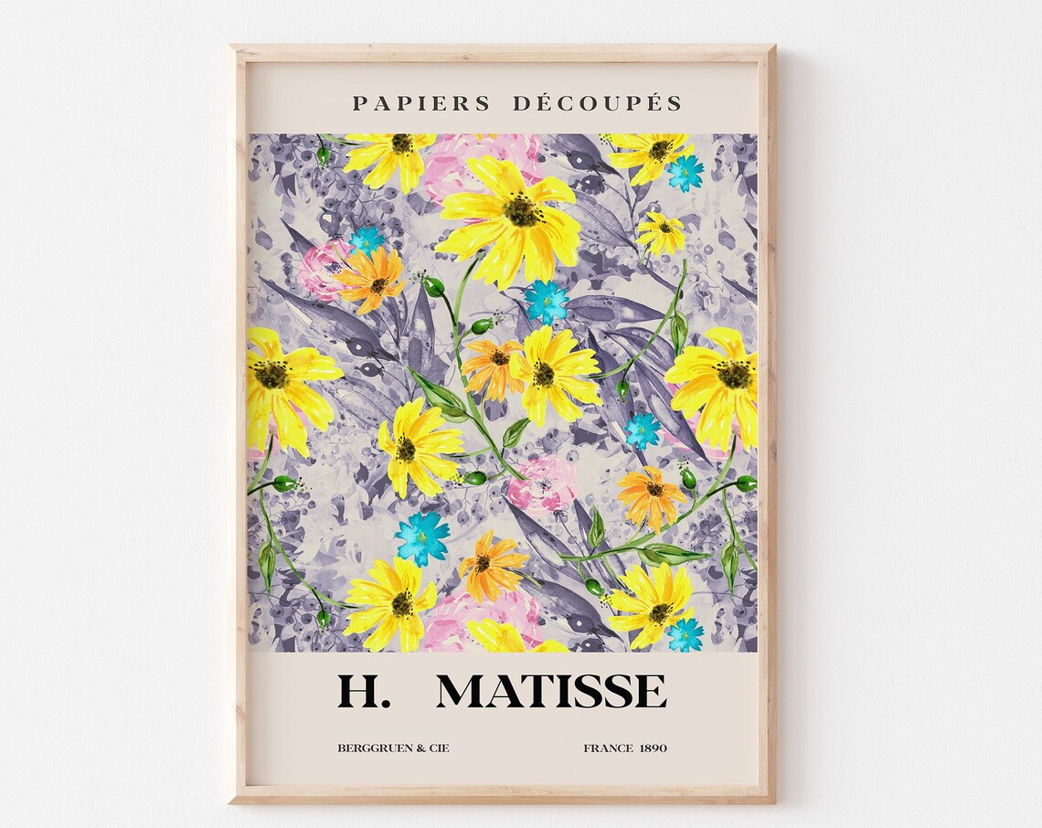 Henri Matisse Papiers Decoupes Yellow Daisy Flower Poster Art