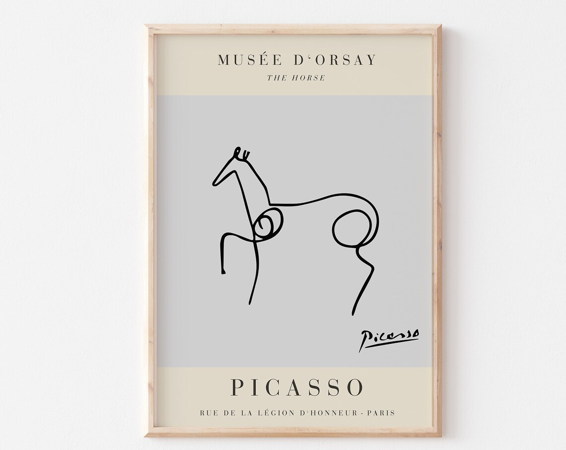 Pablo Picasso The Horse Minimalist Single Line Drawing Print - Image 3