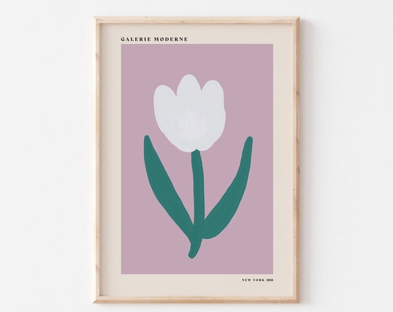 Flower Art Print Modern Floral Poster Modern Gallery Poster Minimalist Decor A4 A3 A2 A1 A0 Galerie Moderne New York Gallery Art