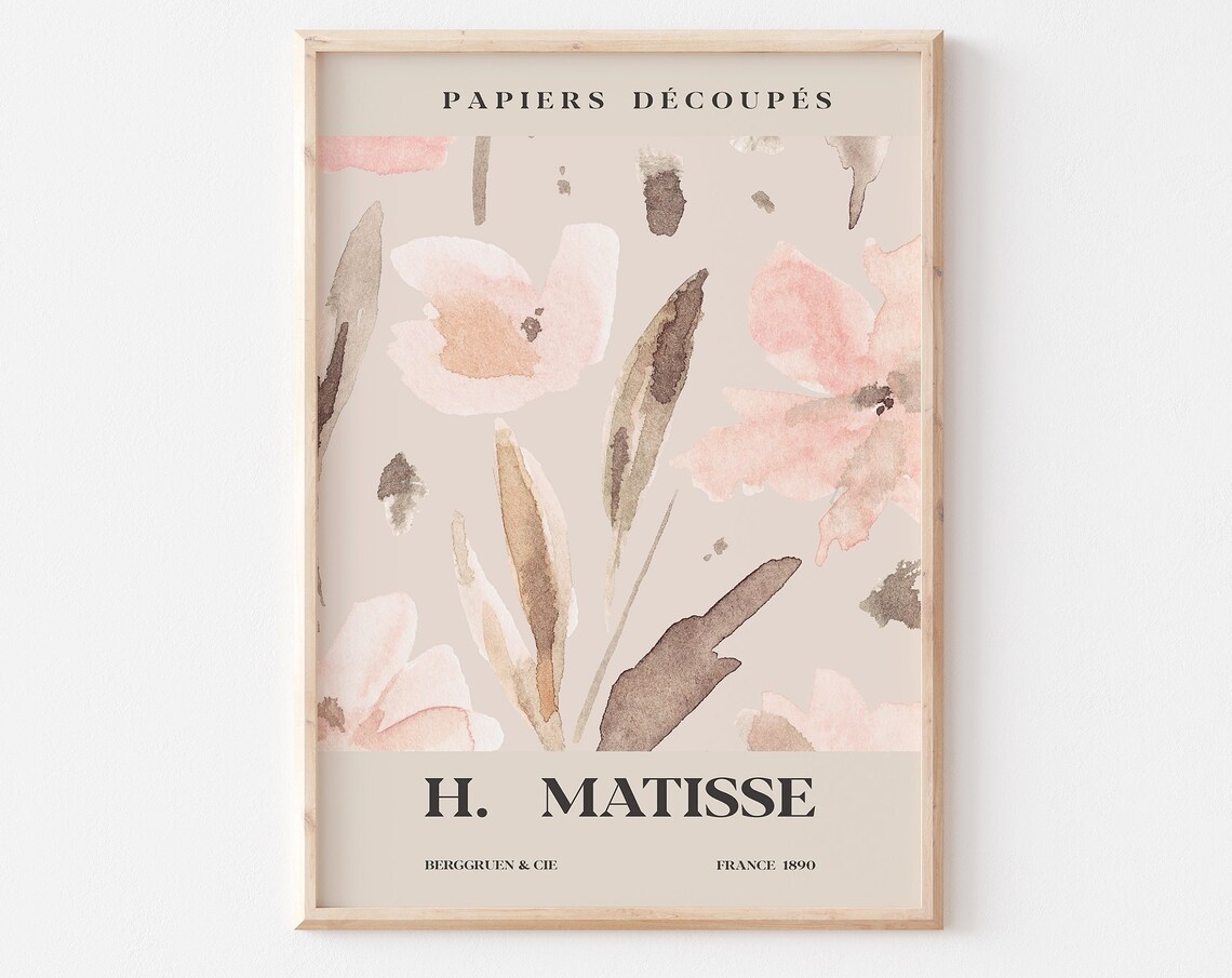 Henri Matisse Papiers Decoupes Neutral Watercolor Leaf Art Poster - Image 3