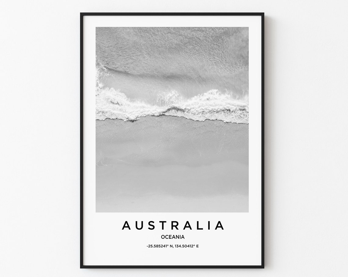 Australia Travel Poster Australia Print Australia Photo Print Black And White Photography Monochrome Travel Photography Australia Decor