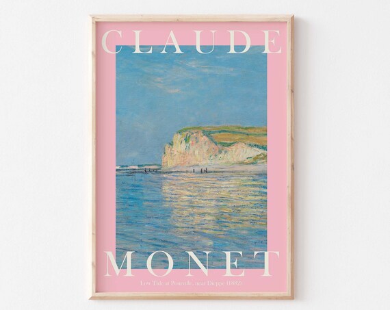 Claude Monet Low Tide At Pourville 1882 Dieppe Cliffs Beach Poster
