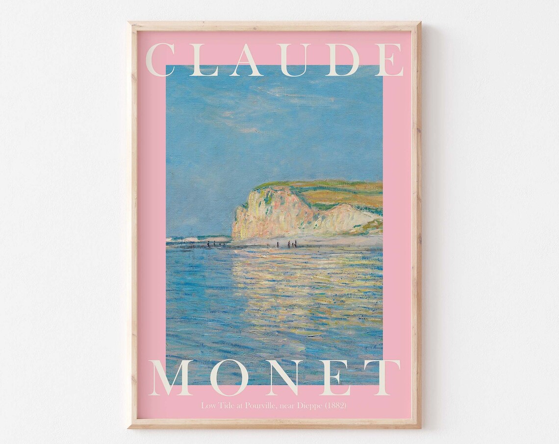 Claude Monet Low Tide At Pourville 1882 Dieppe Cliffs Beach Poster