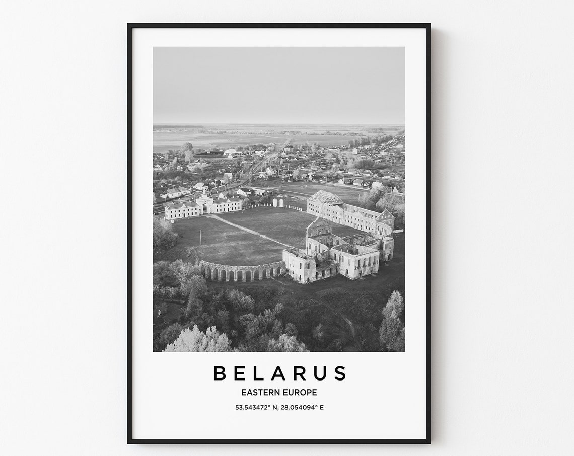 Belarus Travel Poster Belarus Print Belarus Photo Print Black And White Photography Monochrome Travel Photography Europe Travel