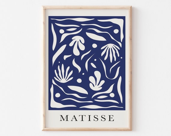 Matisse Print Navy Blue Cut Outs Matisse Print Matisse Cut Out Matisse Print Henri Matisse Vintage A2 A3 A4 A5