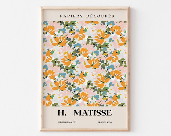 Matisse Papier Decoupe Orange Floral Cut Out Gallery Exhibition Poster