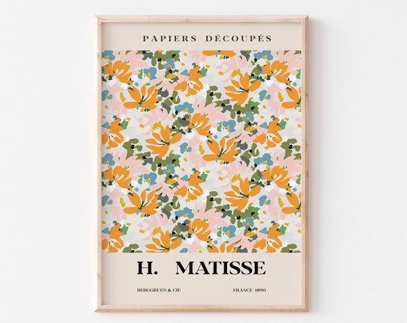 Orange Flowers Matisse Art Print Matisse Flower Poster Matisse Cut Out Matisse Poster Vintage Matisse Matisse Modern Exhibition