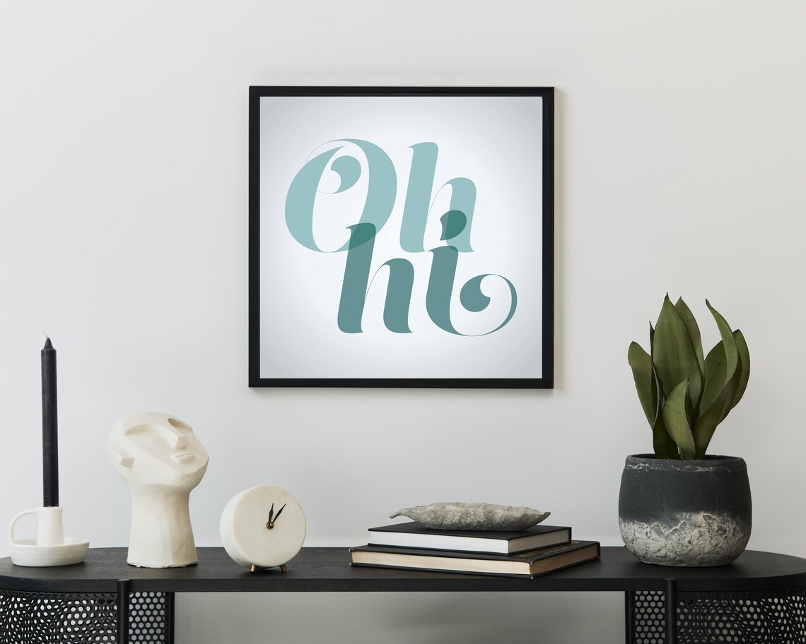 Oh Hi Typography Poster Print Cute Decor Trendy Wall Art Gallery Wall Art
