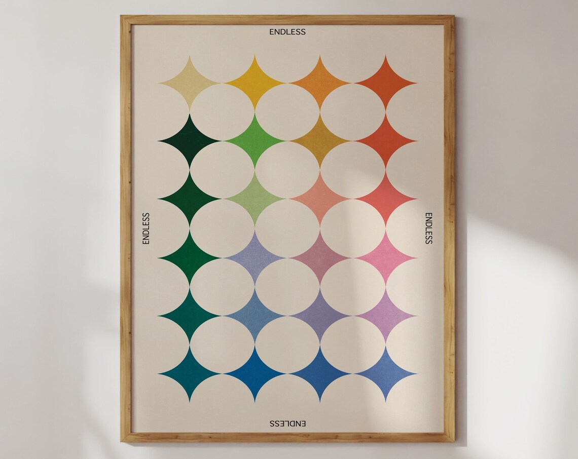 Rainbow Geometric Endless Poster, Ombre Gradient