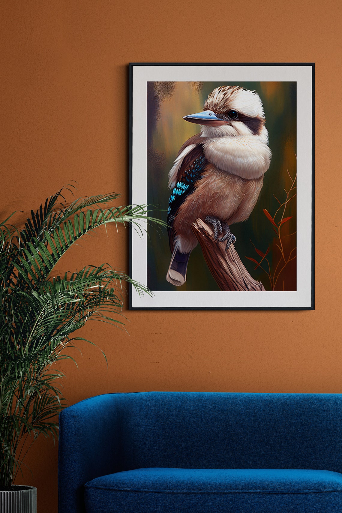 Kookaburra Perched on Branch Realistic Australian Bird Poster - Image 3