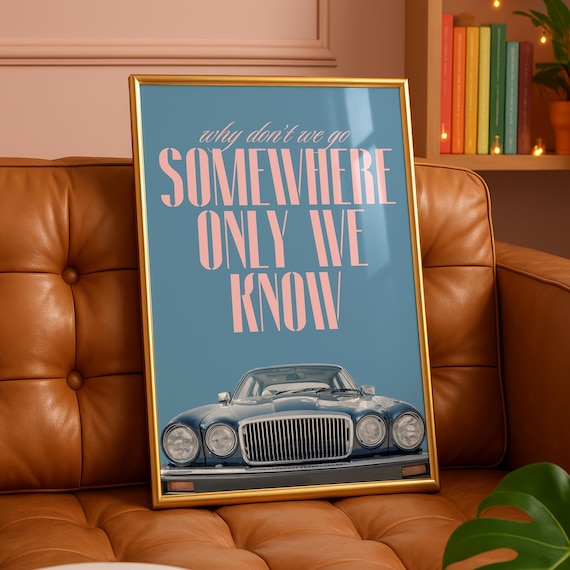 Somewhere Only We Know Keane Lyric Classic Car Vintage Music Poster