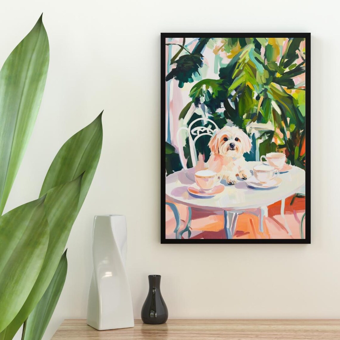 Retro Maltese Dog Poster, Vintage Oil Painting - Image 2