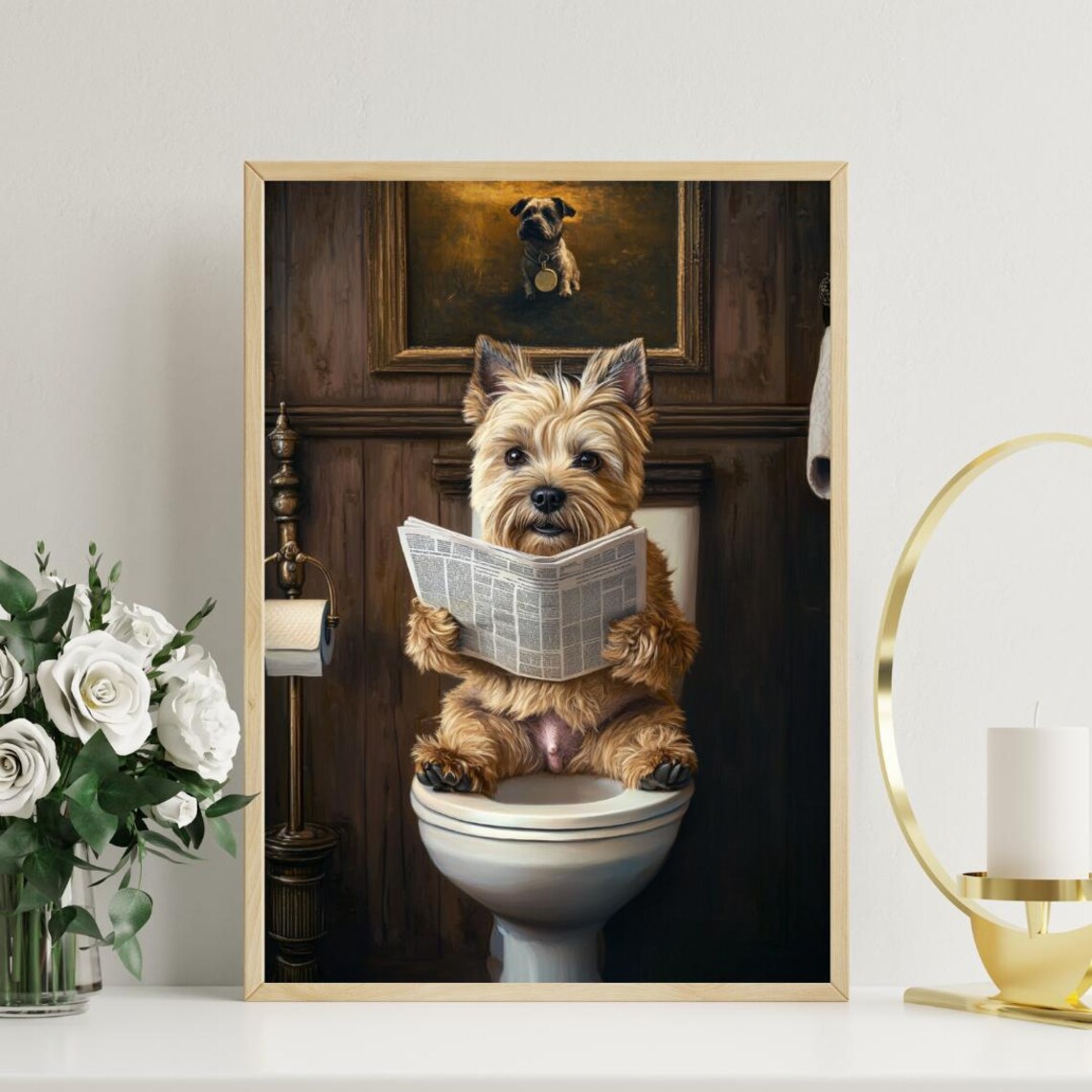 Cairn Terrier On Toilet Bathroom Dog Poster - Image 3