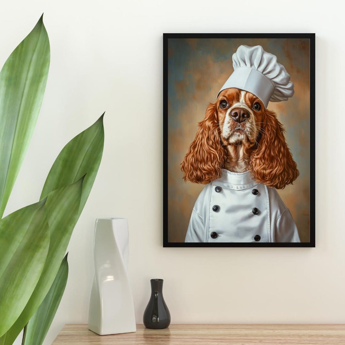 Cocker Spaniel In Chefs Hat Poster Pet Poster Cocker Spaniel In Apron Print Funny Dog Wall Art Cocker Spaniel Portrait Kitchen Poster - Image 2