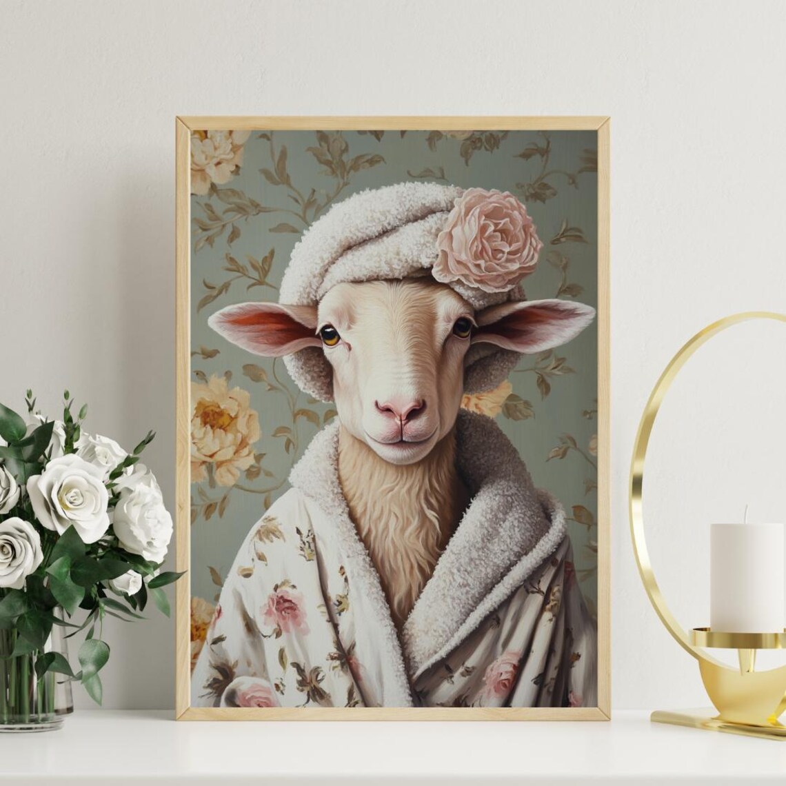 Sheep In Bathrobe Poster, Funny Bathroom Wall Art - Image 3