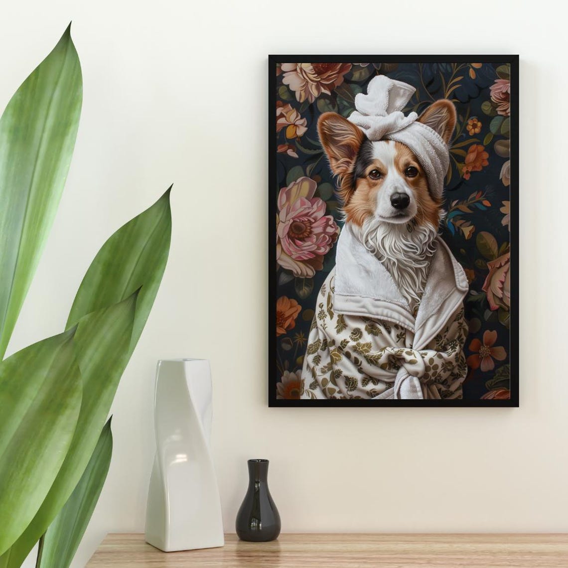 Cardigan Welsh Corgi In Bathrobe Spa Day Funny Dog Wall Poster - Image 2
