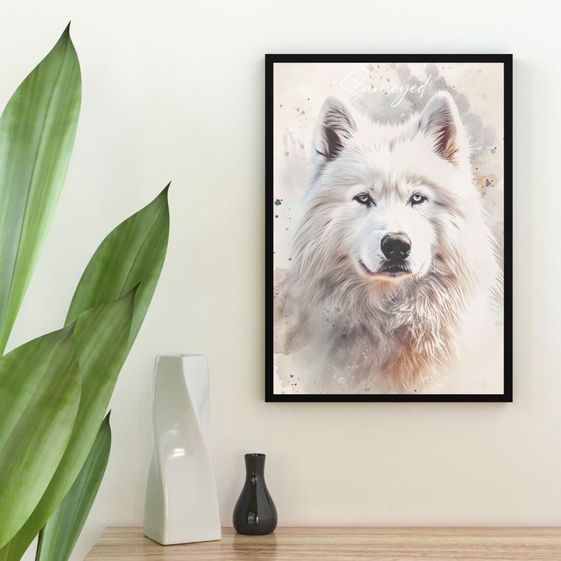 Samoyed Watercolor Dog Portrait Poster for Dog Lovers Gift Decor - Image 2