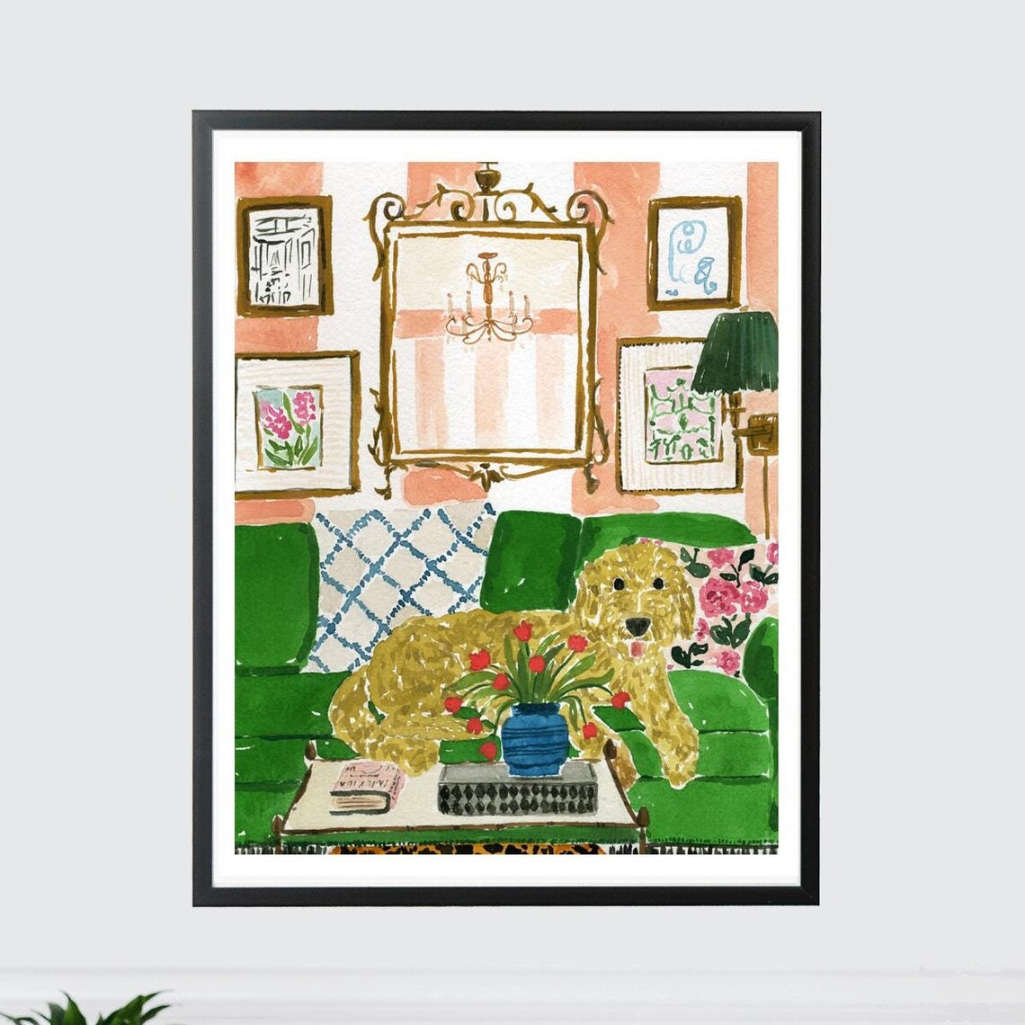 Goldendoodle Portrait, Labradoodle Dog Art Print