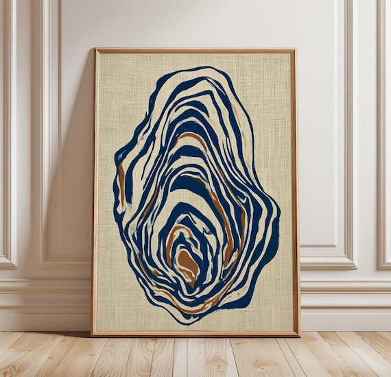 Oyster Shell Coastal Screen Print, Poster