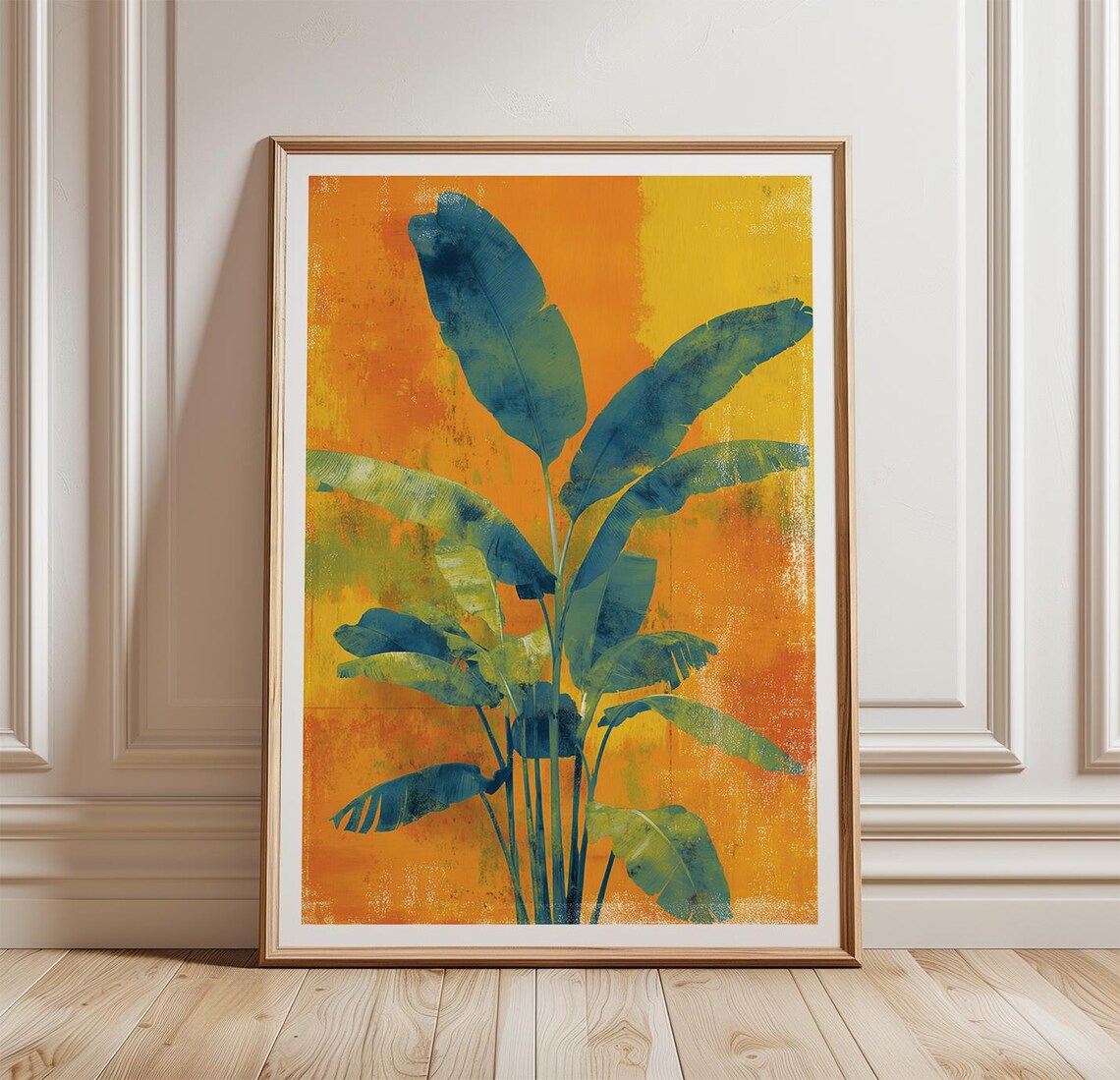 Tropical Banana Leaf Art Print, Modern Botanical