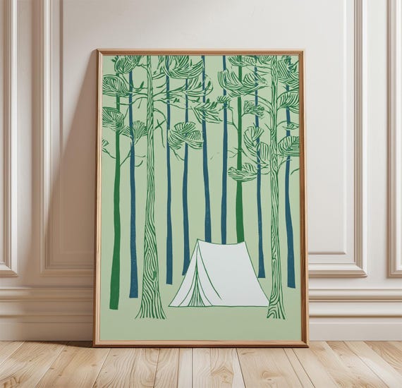 Camping Tent Poster, Outdoor Adventure