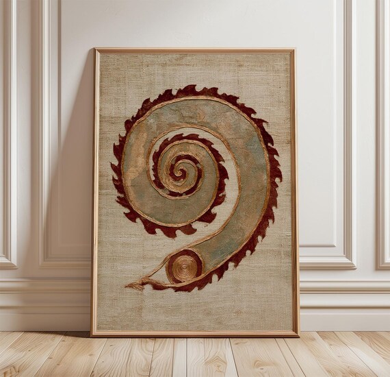 Spiral Fossil Poster Abstract Nature Wall Art Organic Minimal Print