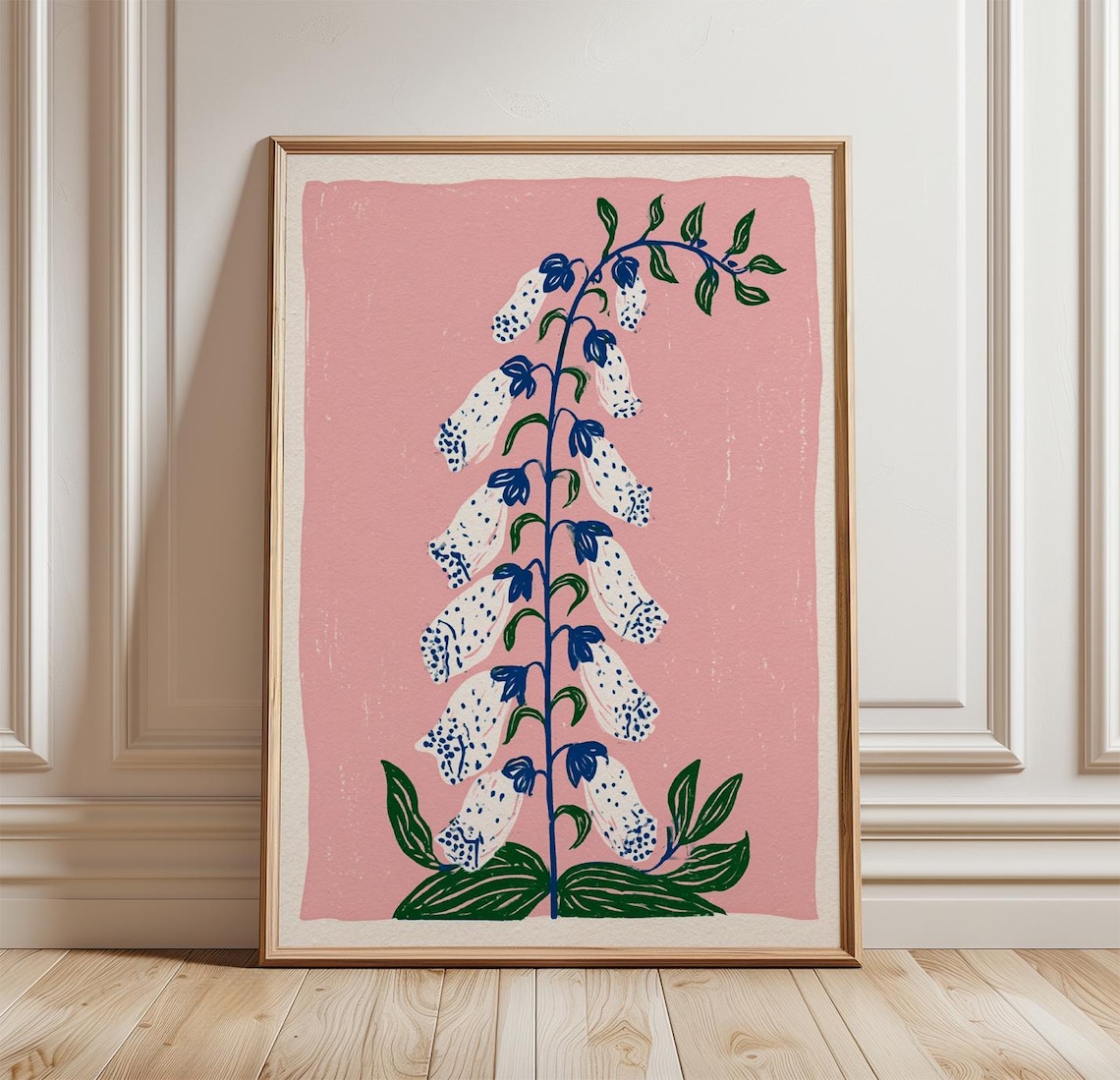 Pink Foxglove Botanical Art Print