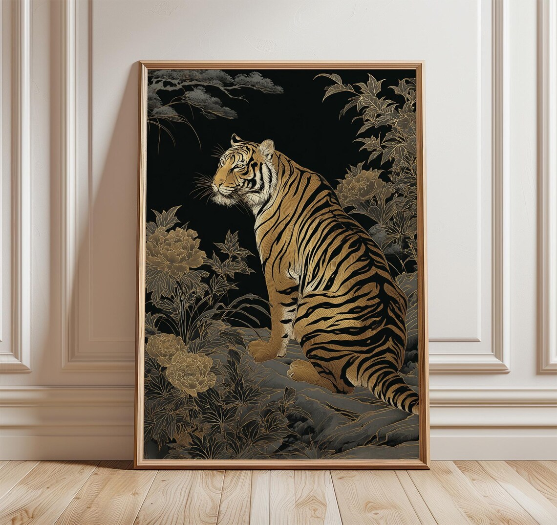 Japanese Tiger Vintage Animal Art Print