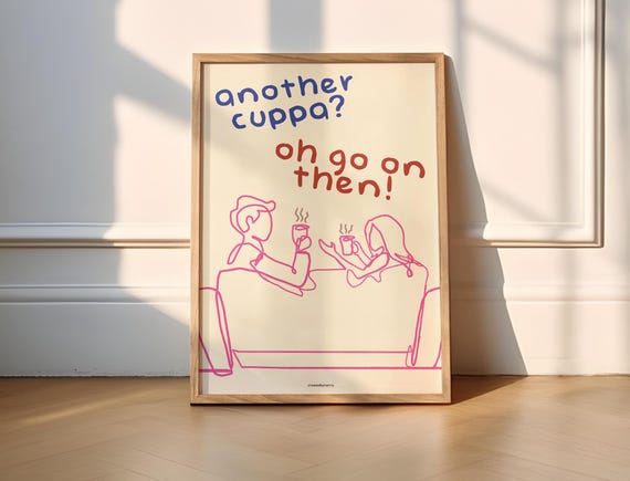 Another Cuppa Illustrated Kitchen Poster Print
