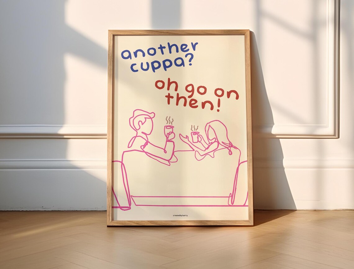 Another Cuppa Illustrated Kitchen Poster Print