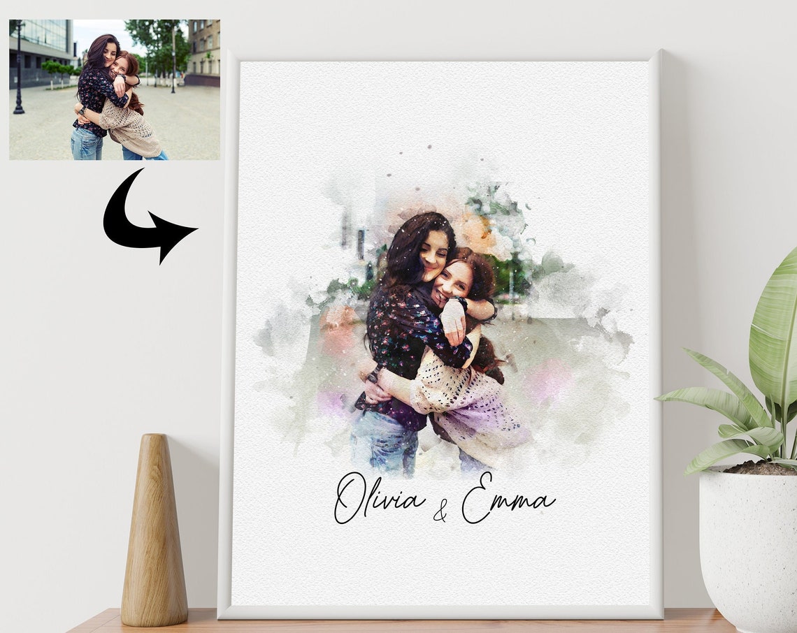 Personalized Art For Sister Perfect Print Gift For Sister Step Sister Birthday Gift Custom Print Wall Decor Art From Photo