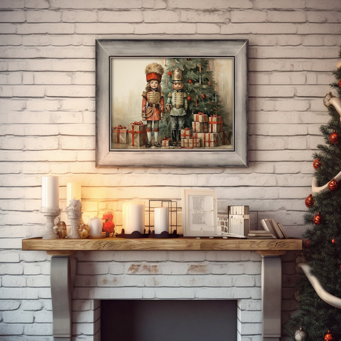 Nutcracker Vintage Christmas Decor Art Print - Image 3