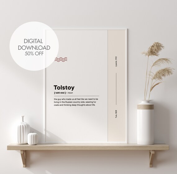 Tolstoy Funny Dictionary Definition Humorous Literature Decor Poster