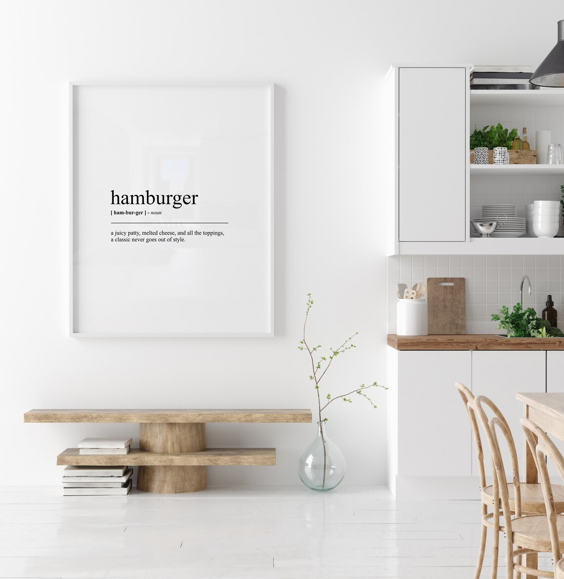 Hamburger Definition Print, Funny Kitchen Wall Art - Image 3