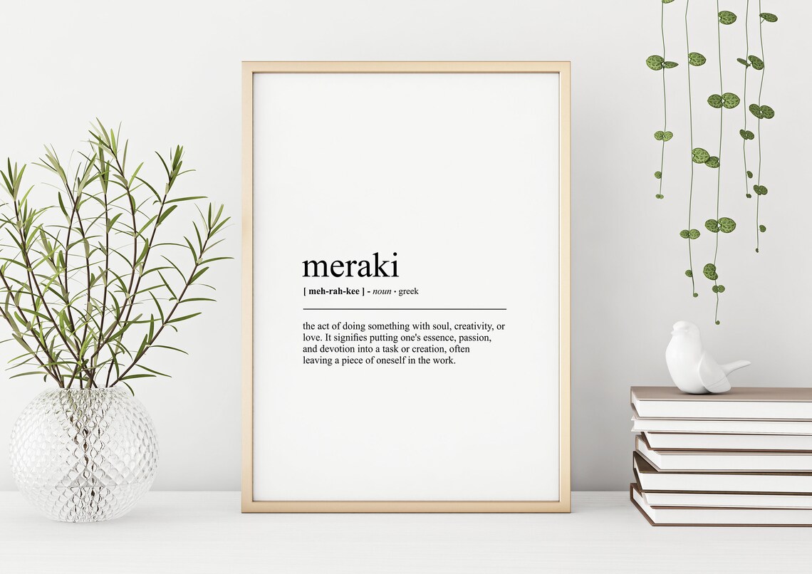 Meraki Greek Typography Word Definition Minimalist Dictionary Poster - Image 3