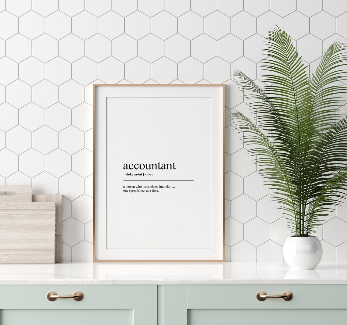 Accountant Definition Dictionary Poster Funny Wall Art - Image 2