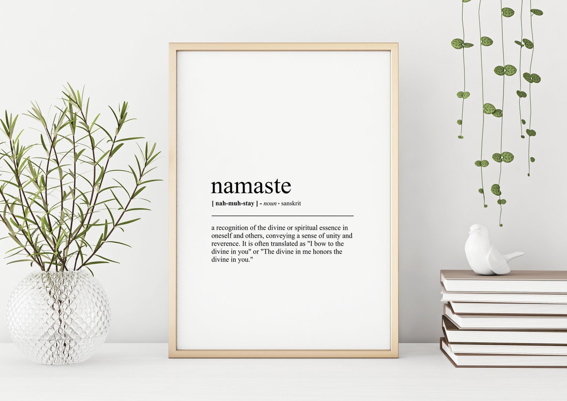 Namaste Sanskrit Word Definition Minimalist Dictionary Poster - Image 3