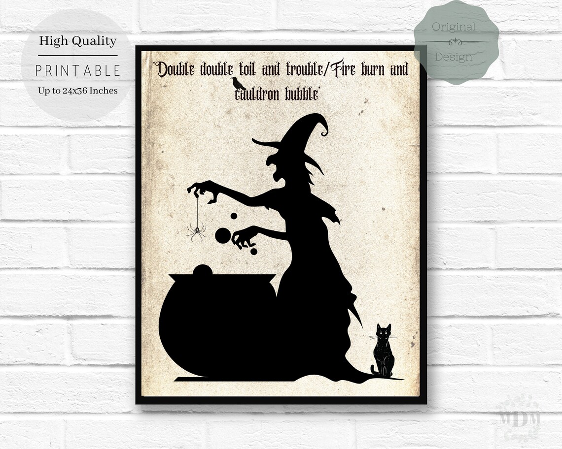 Happy Halloween Book Page, Witch Decor Art Print - Image 4