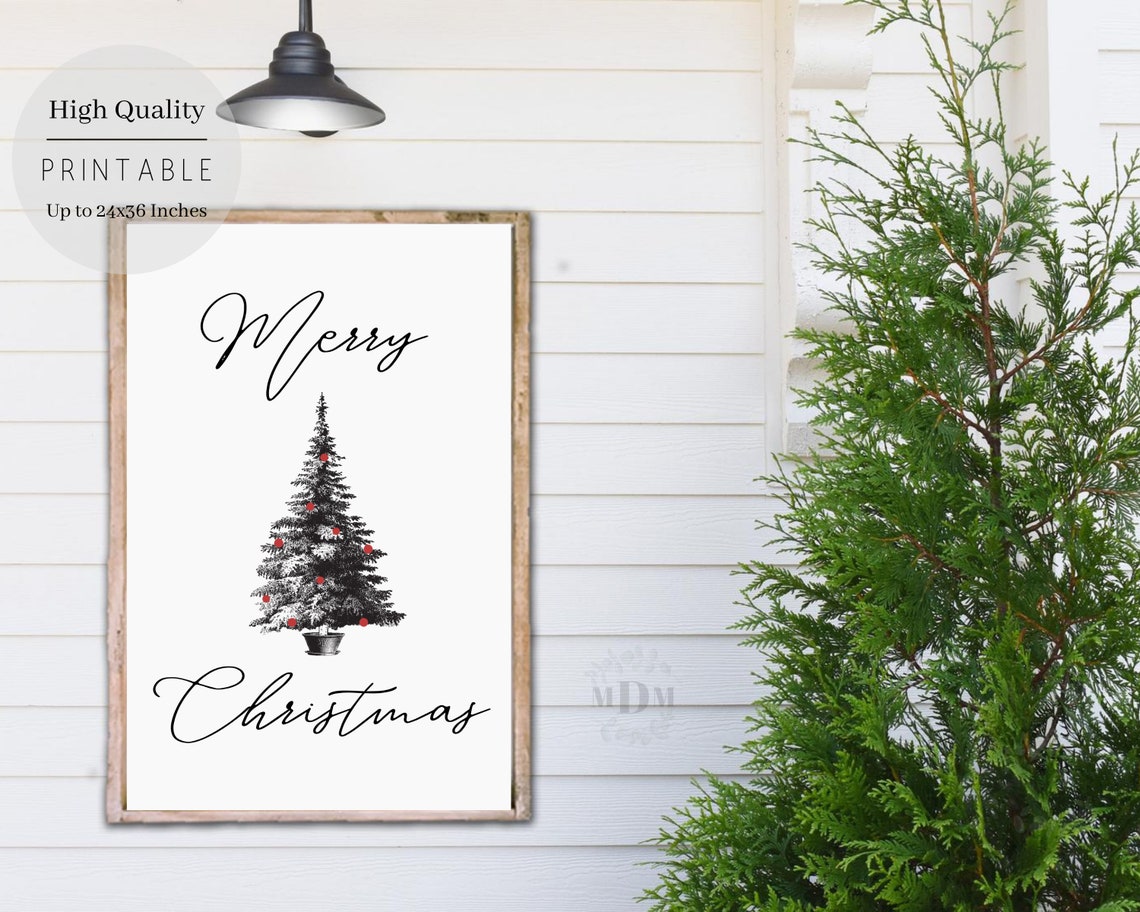 Christmas Merry Christmas Sign Christmas Decor Holiday Sign Christmas Poster Christmas Print Farmhouse Christmas Sign - Image 3