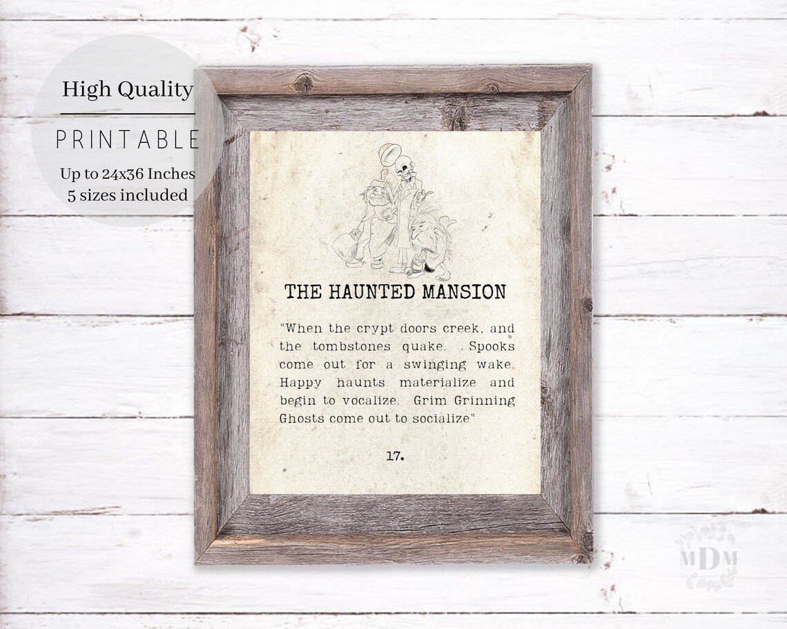 Halloween Haunted Mansion Grim Grinning Ghosts Art Print - Image 3