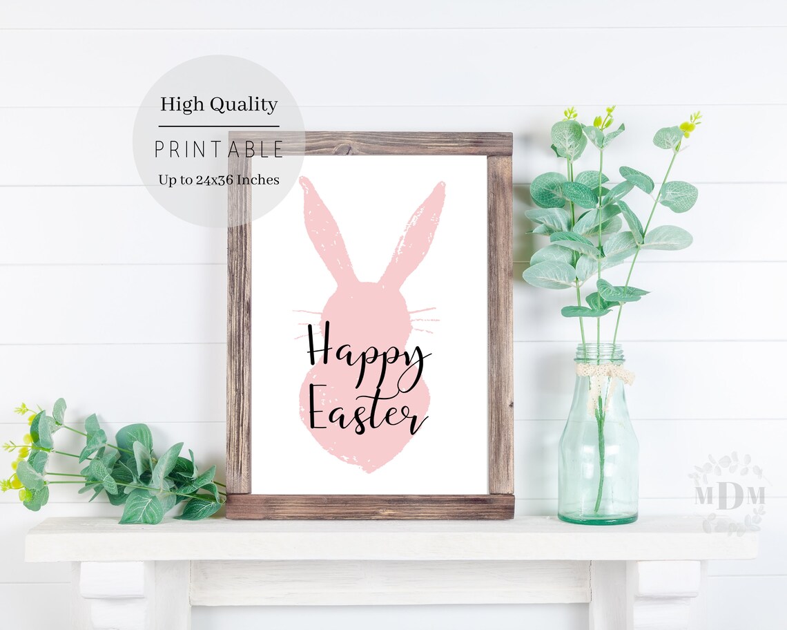 Easter Bunny Art Print, Farmhouse Easter Decor - Image 2