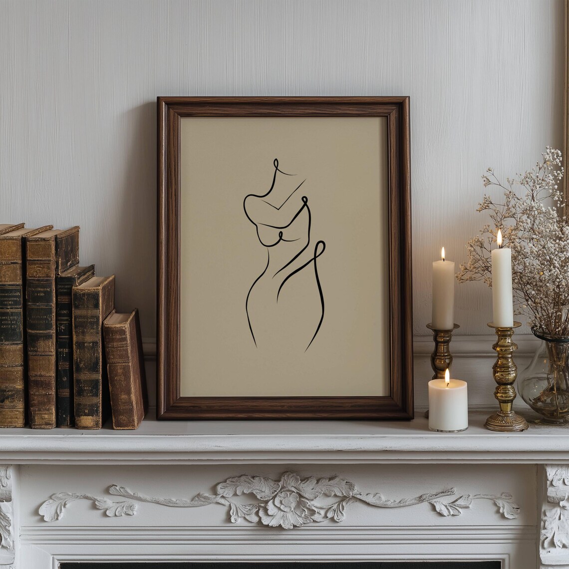 Minimalist Silhouette Art Wall Decor Beauty Salon Feminine Design Modern Print Boutique