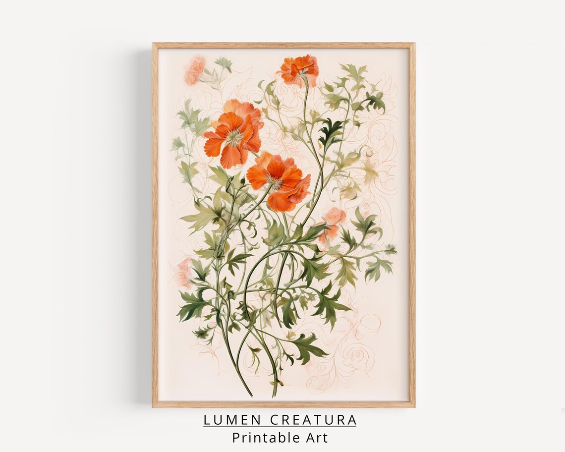 Floral Prints, Vintage Botanical Pattern Art Print