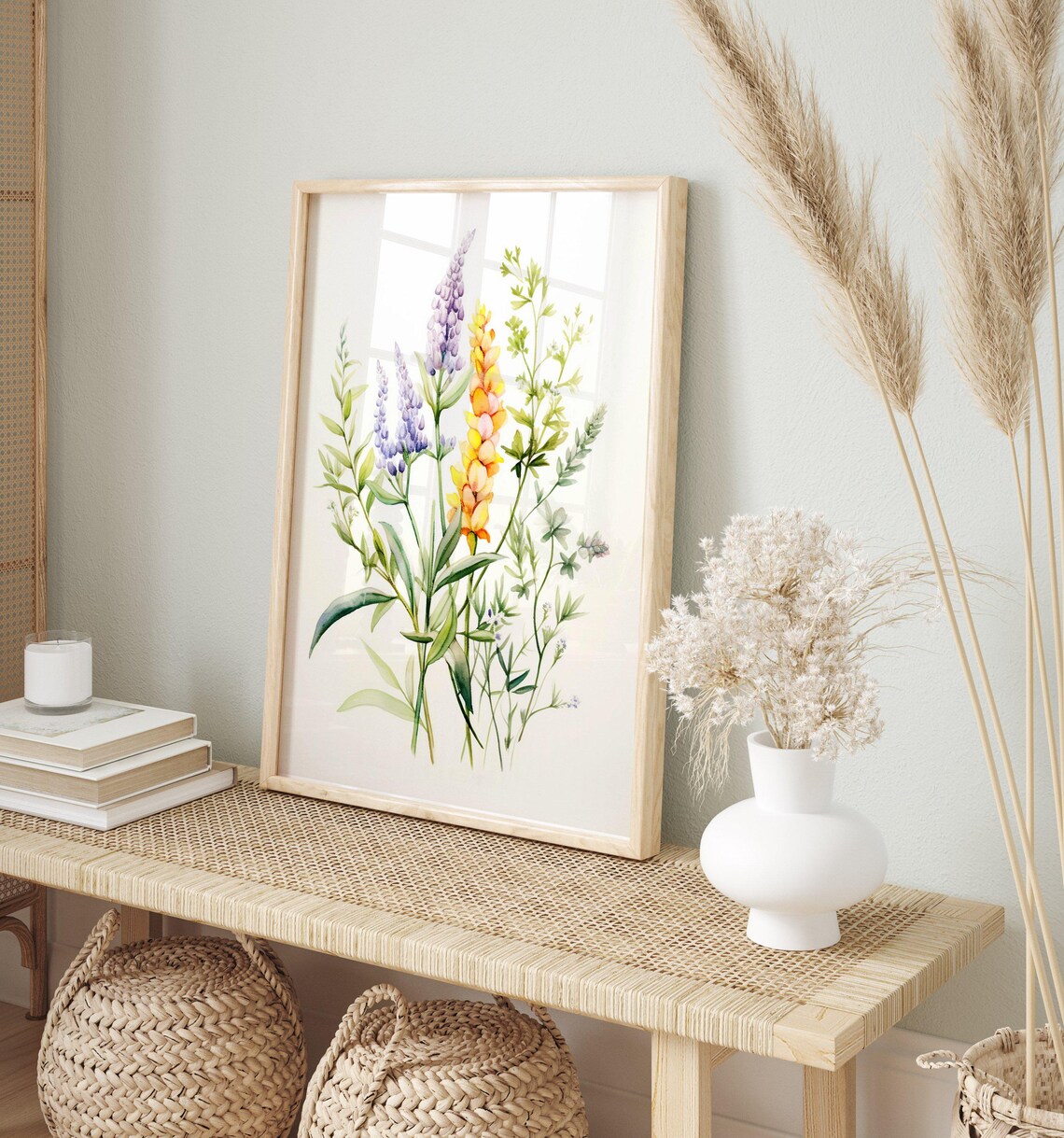Spring Watercolor Botanical Painting, Country Farmhouse - Image 3