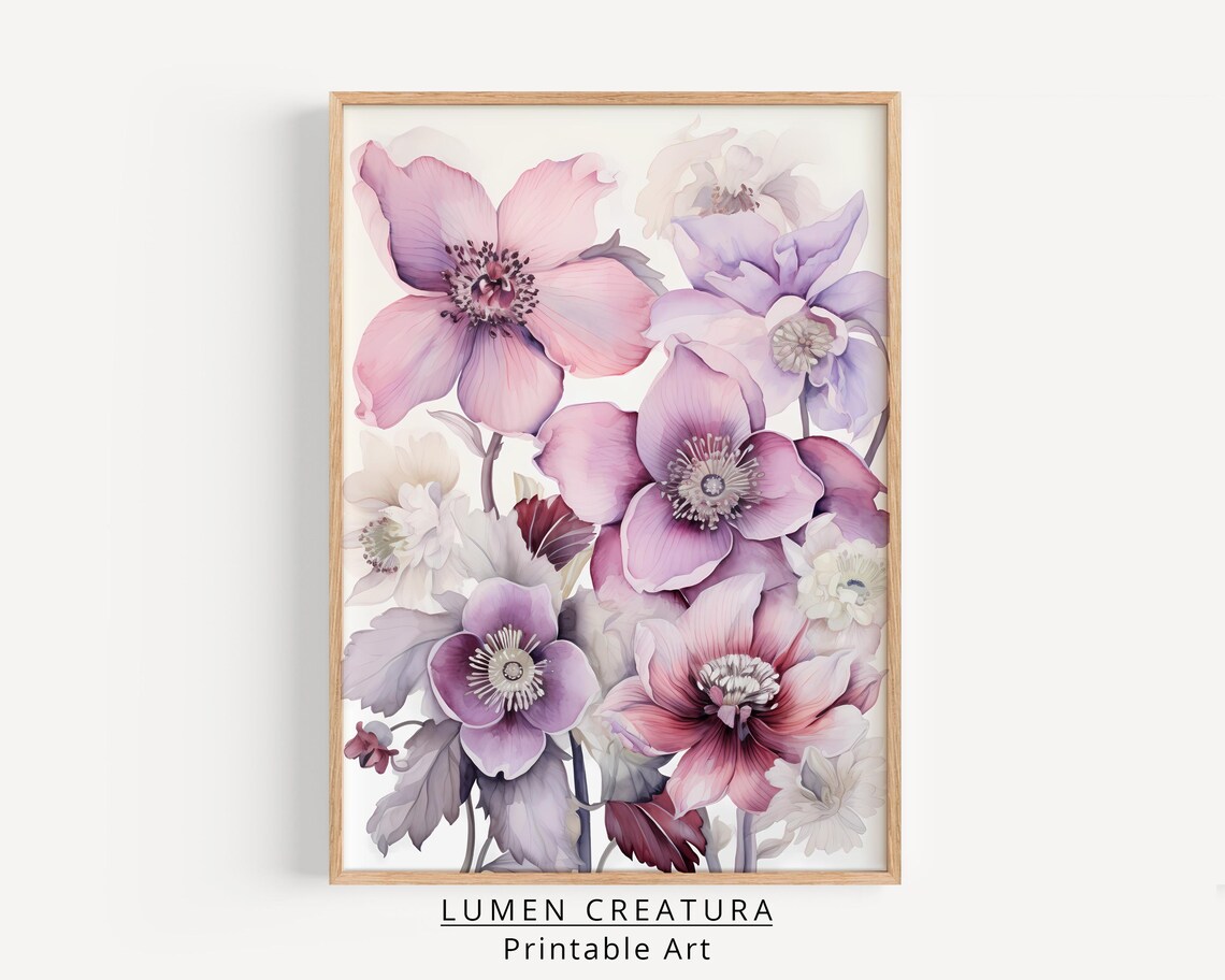 Floral Prints Vintage Botanical Pattern Art Print